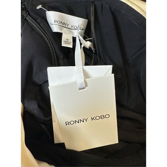 Ronny Kobo Kane Satin Bow Column Cocktail Dress Medium $698 - Picture 11 of 11